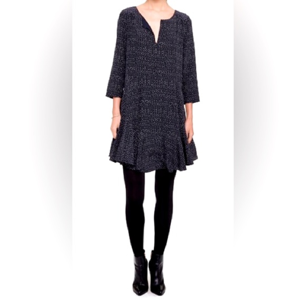Navy Patterned Short Dress - Club Monaco - Size 6